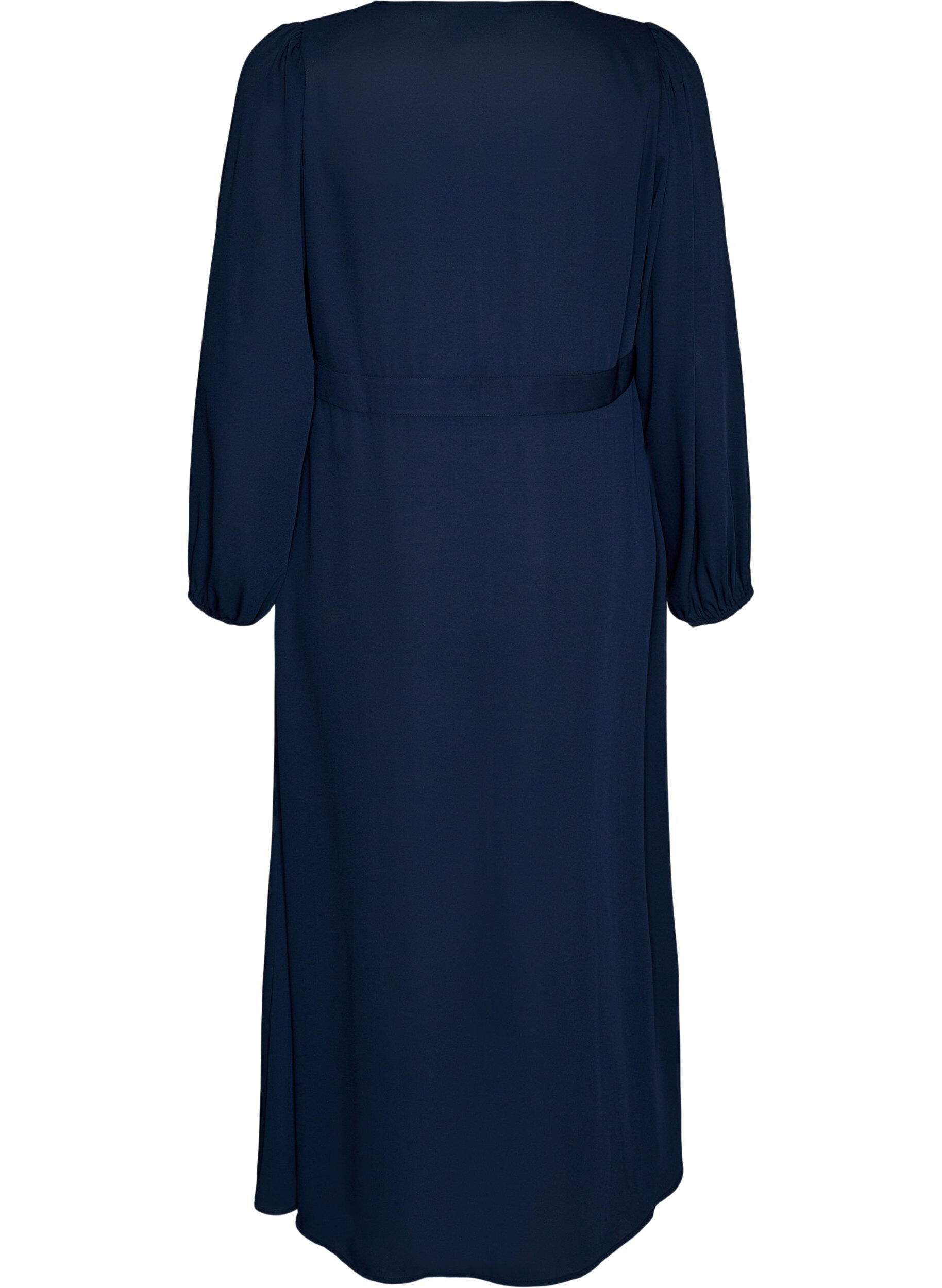 ZizziMaxikleid mit Wickelausschnitt und langen &Auml;rmeln, Blau, Packshot image number 1
