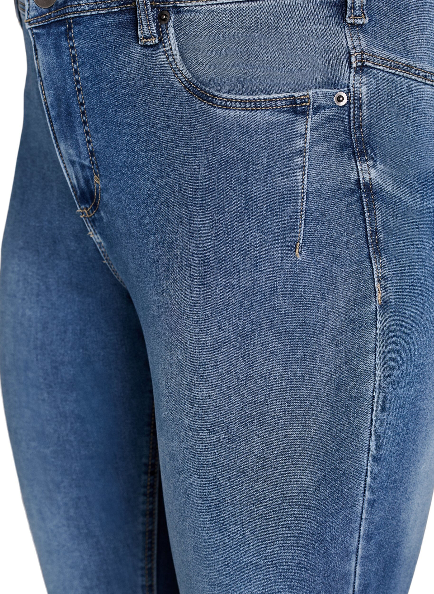 ZizziKurze Amy Jeans mit Rei&szlig;verschlussdetail., Blau, Packshot image number 2