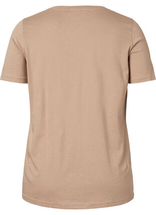 T-Shirt aus Baumwolle mit Rundhalsausschnitt und Print, Natural FACE, Packshot image number 1