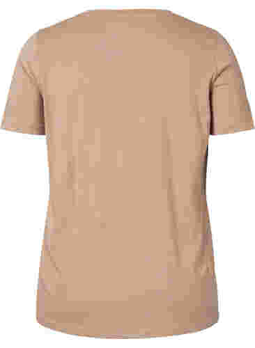 T-Shirt aus Baumwolle mit Rundhalsausschnitt und Print, Natural FACE, Packshot image number 1