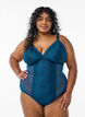 Body aus Spitze und Mesh, Blau, Model image number 0