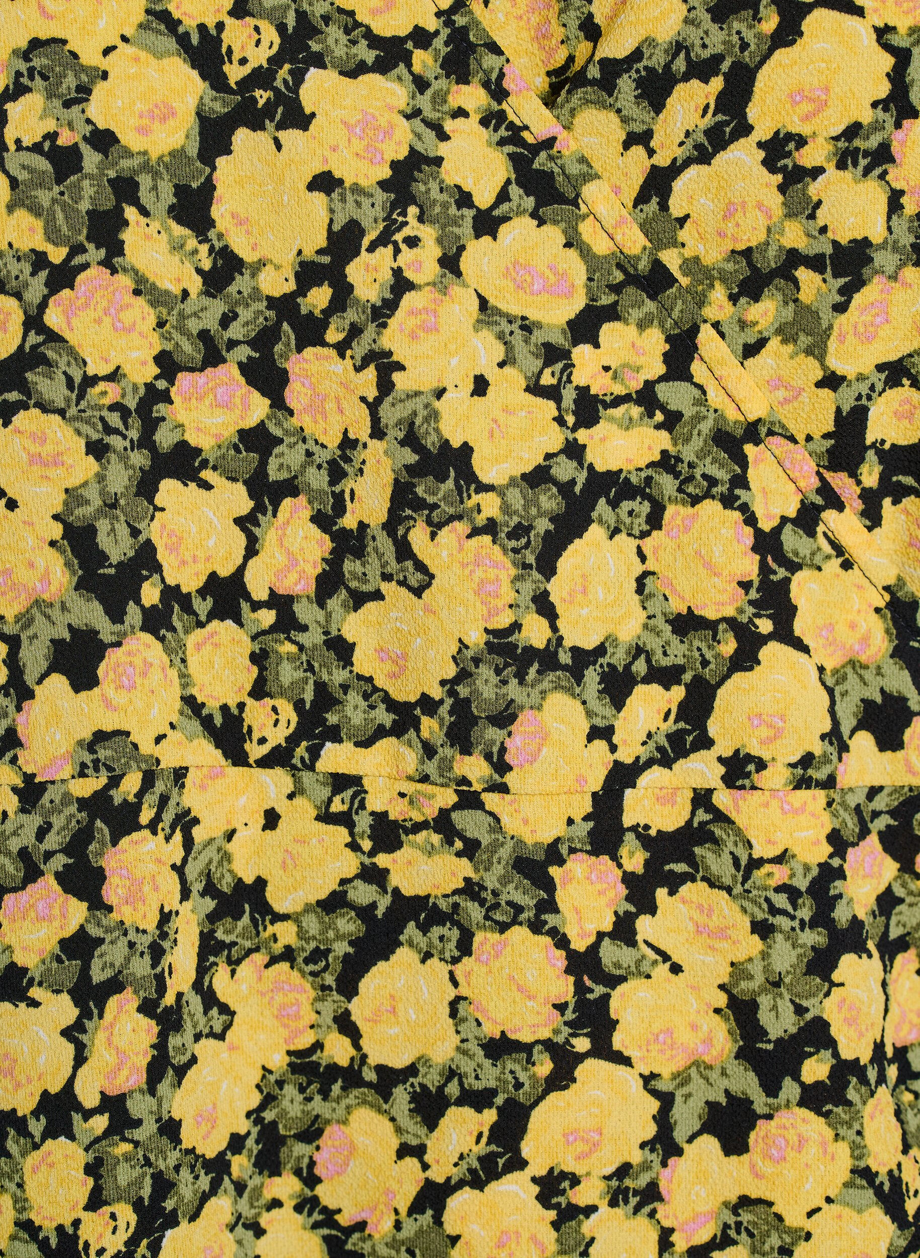 ZizziBlumiges Wickelkleid mit kurzen &Auml;rmeln, Gelb, Packshot image number 2