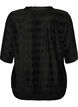 Bluse mit welliger Struktur und Ballonform, Schwarz, Packshot image number 1