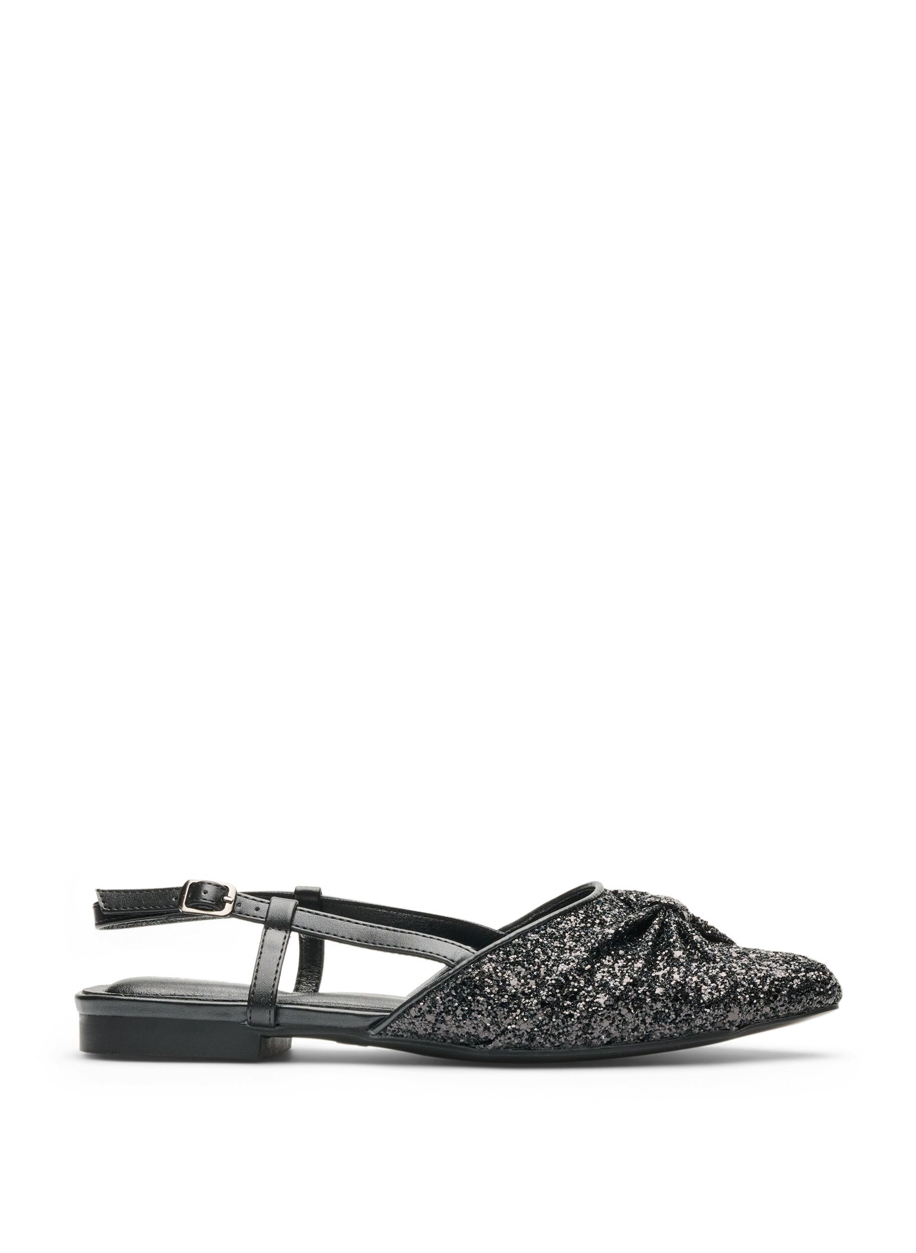 Extra Weite Fit - Glitzer-Slingback mit Schleifendetail