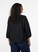 Bluse mit Struktur und 3/4-&Auml;rmeln, Schwarz, Model image number 2