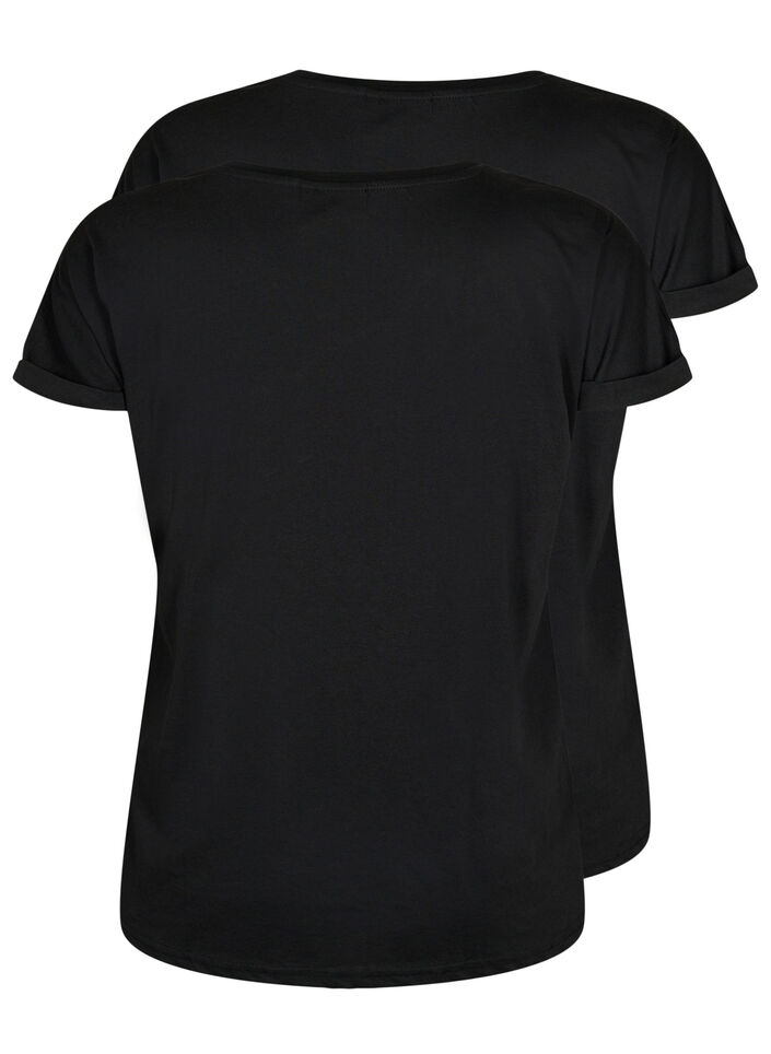 2er-Pack kurz&auml;rmlige T-Shirts, Schwarz, Packshot image number 1