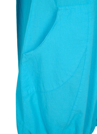 Kurzarm Kleid aus Baumwolle, Blue Atoll, Packshot image number 3