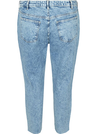 Mille Mom Fit Jeans mit Blumen, Blue denim, Packshot image number 1