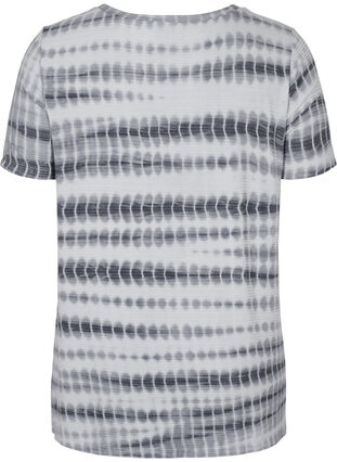 Kurzarm Viskose-T-Shirt mit Tie-Dye-Print, White, Black Tie Dye, Packshot image number 1