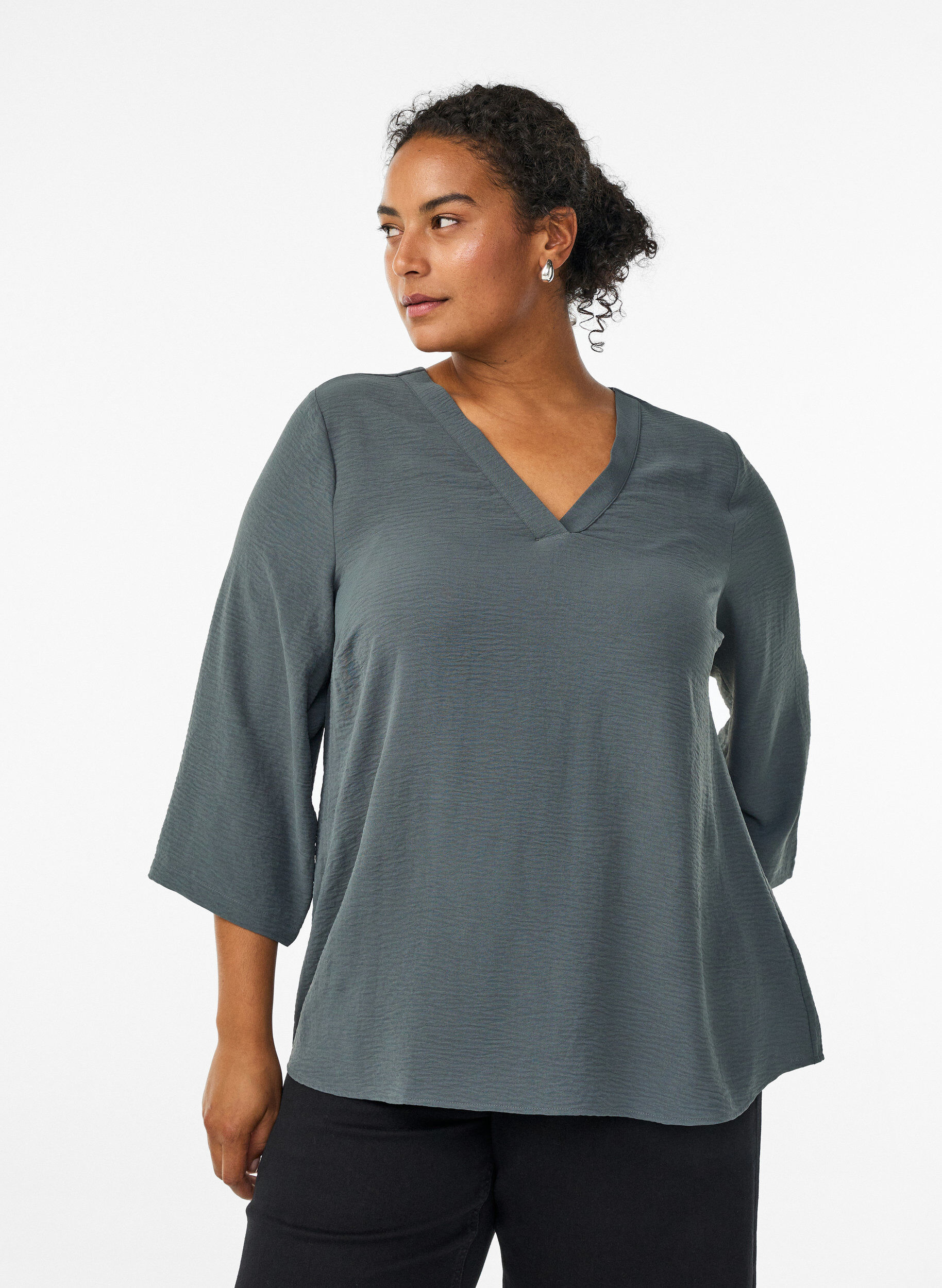 ZizziBluse mit 3/4-&Auml;rmeln, Gr&uuml;n, Model image number 0
