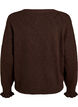 Strickjacke mit Harlekinmuster und V-Ausschnitt, Braun, Packshot image number 1