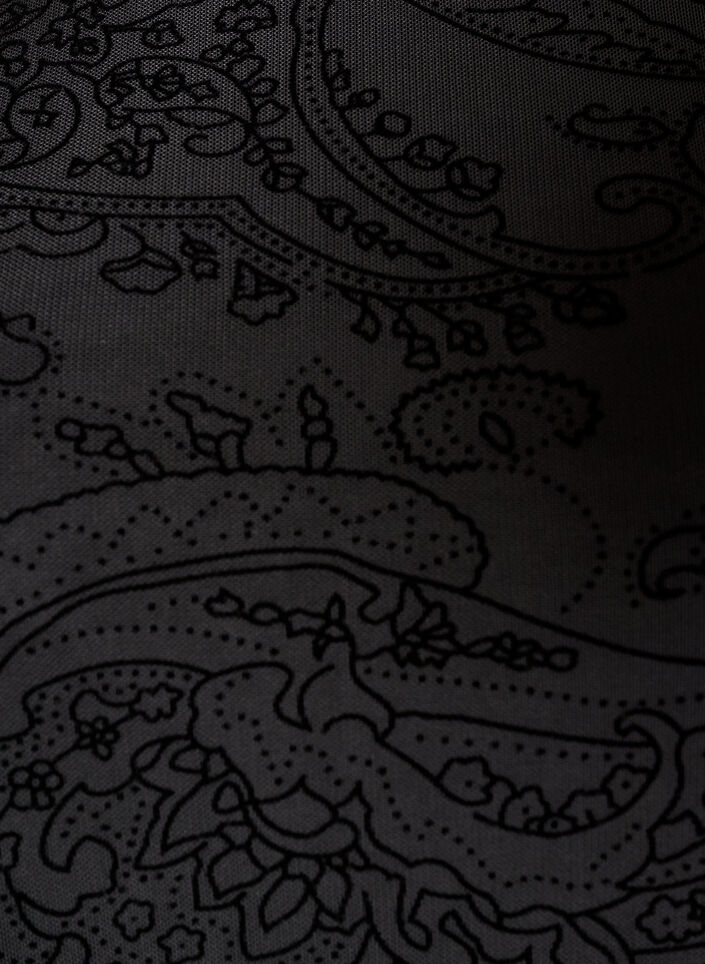 Mesh-Bluse mit Paisley-Print und asymmetrischem Saum, Schwarz, Packshot image number 2