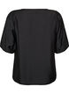 Bluse aus Viskose mit V-Ausschnitt, Schwarz, Packshot image number 1
