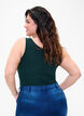 Einfarbiges basic Top aus Baumwolle, Gr&uuml;n, Model image number 2
