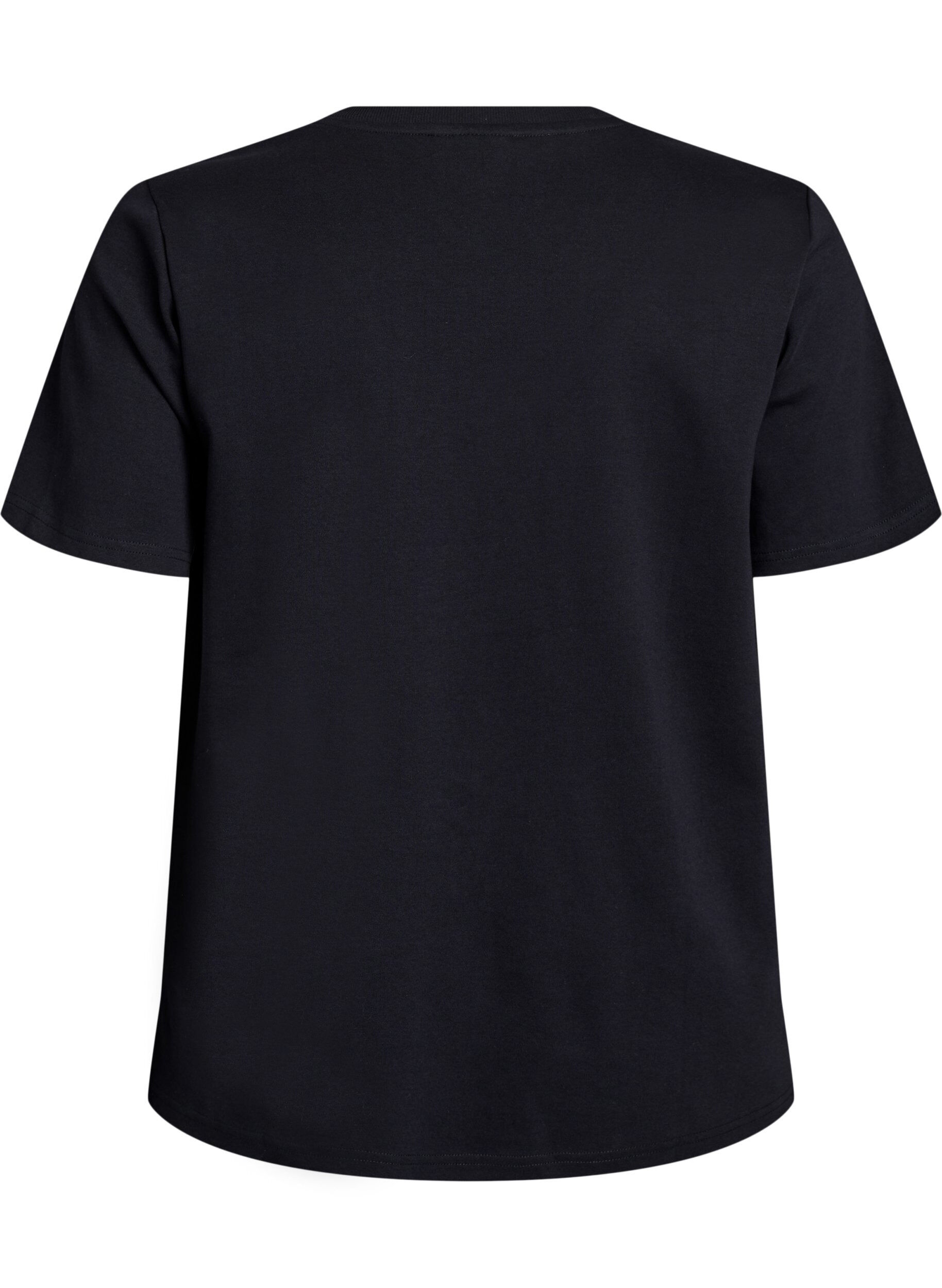 ZizziBasic-T-Shirt mit V-Ausschnitt aus Bio-Baumwolle, Schwarz, Packshot image number 1
