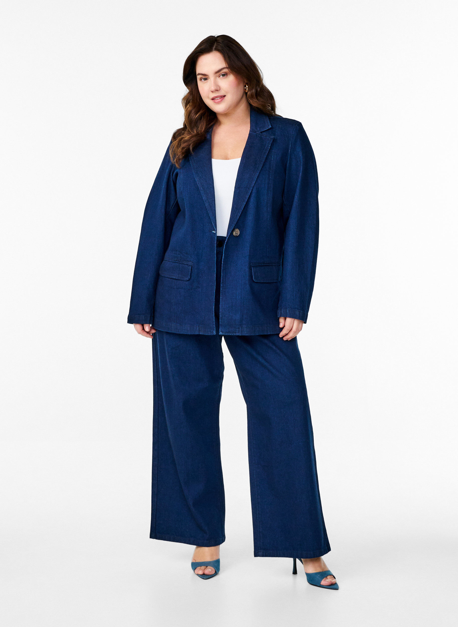 ZizziJeans-Blazer mit Taschen, Blau, Model image number 1