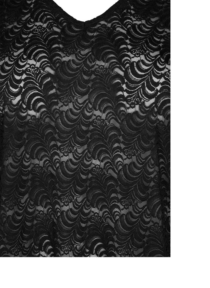 Langeärmelige Spitzenbluse, Black, Packshot image number 2