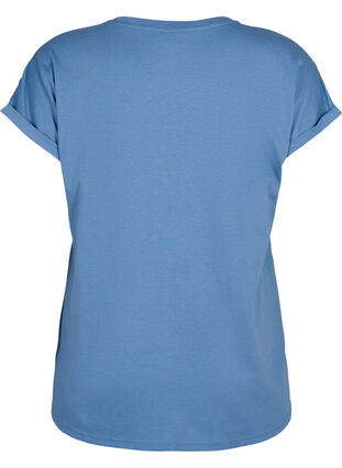 Kurzärmliges T-Shirt aus einer Baumwollmischung, Moonlight Blue, Packshot image number 1