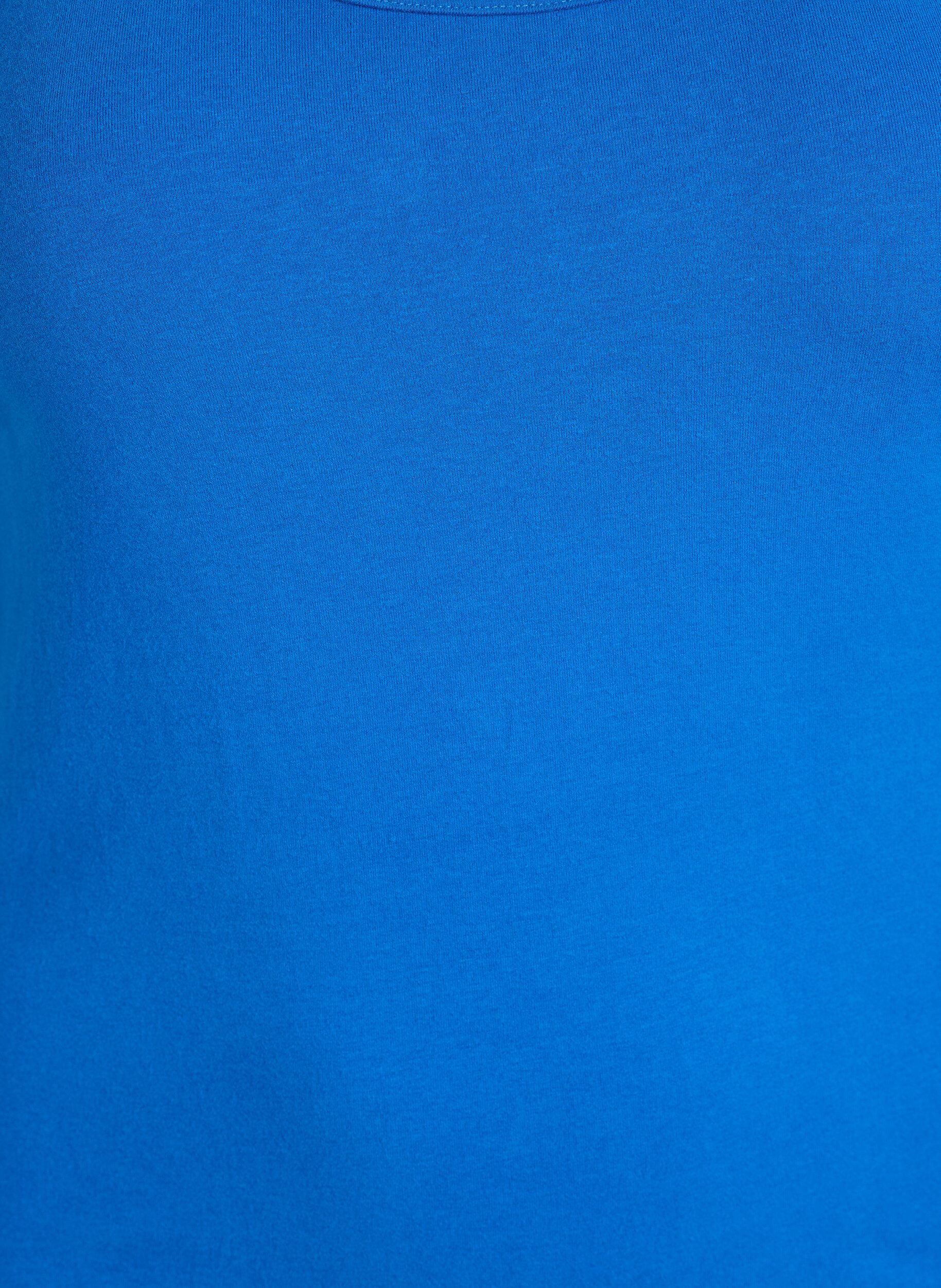 ZizziSolide Farbe Grundoberteil aus Baumwolle, Blau, Packshot image number 2