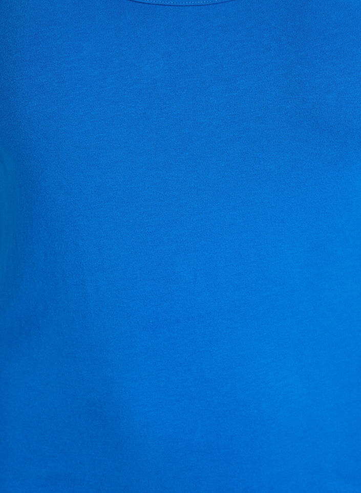 Solide Farbe Grundoberteil aus Baumwolle, Blau, Packshot image number 2