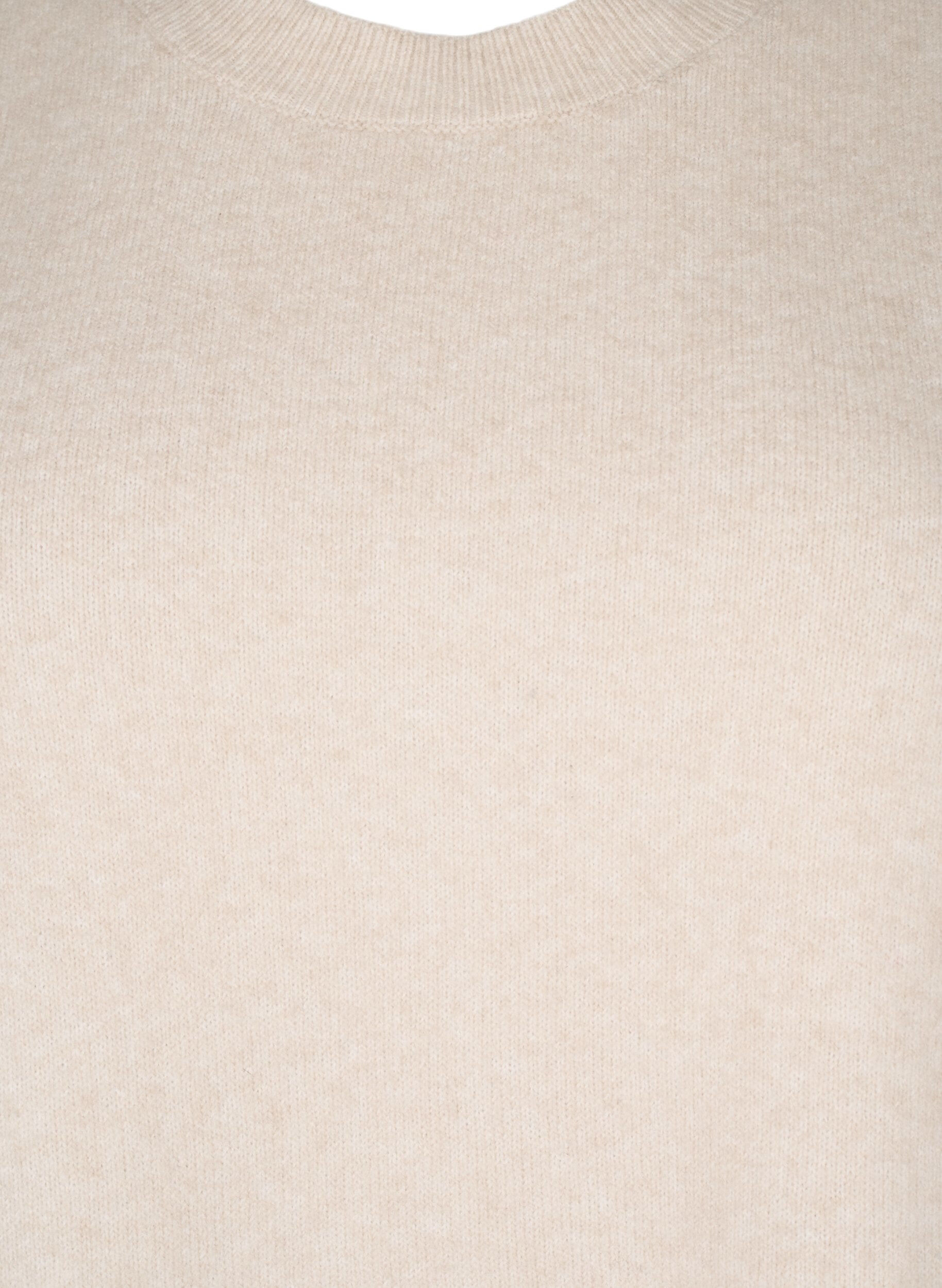 Zizzi Strickweste mit Rippb&uuml;ndchen, Pumice Stone Mel., Packshot image number 2