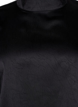 Bluse mit 3/4 Ärmeln und Stehkragen, Black, Packshot image number 2