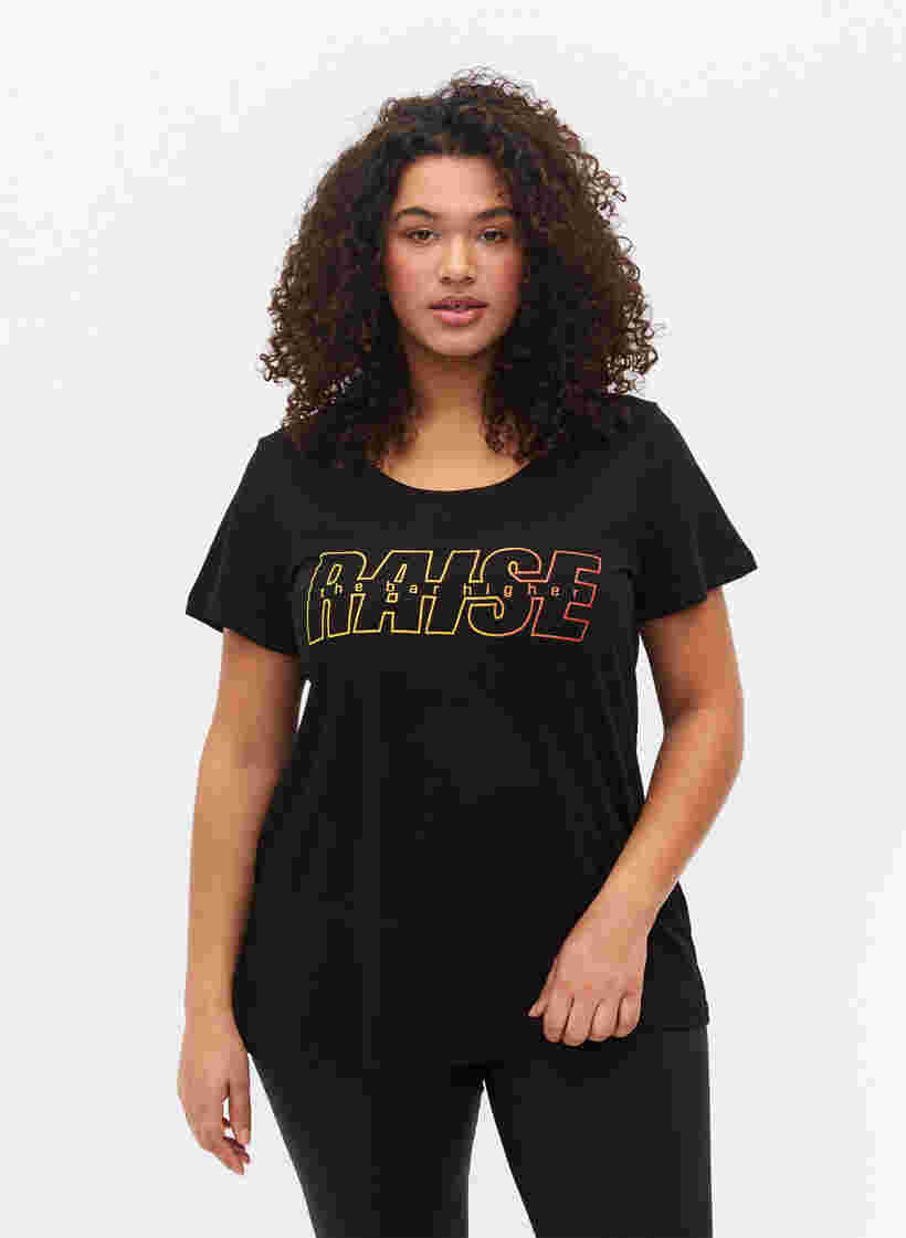 Trainings-T-Shirt mit Print, Black w. Raise, Model image number 0