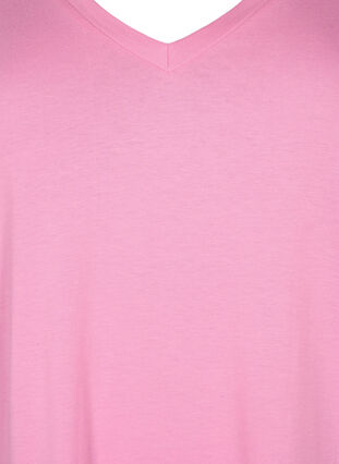 Einfarbiges Oversize T-Shirt mit V-Ausschnitt, Rosebloom, Packshot image number 2