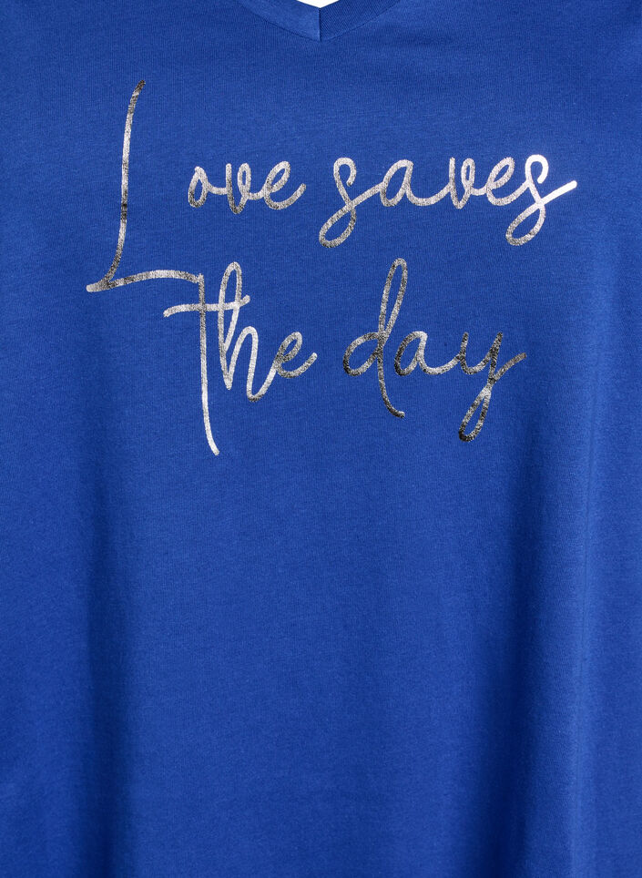 Nachthemd aus Bio-Baumwolle mit V-Ausschnitt, , Packshot image number 2