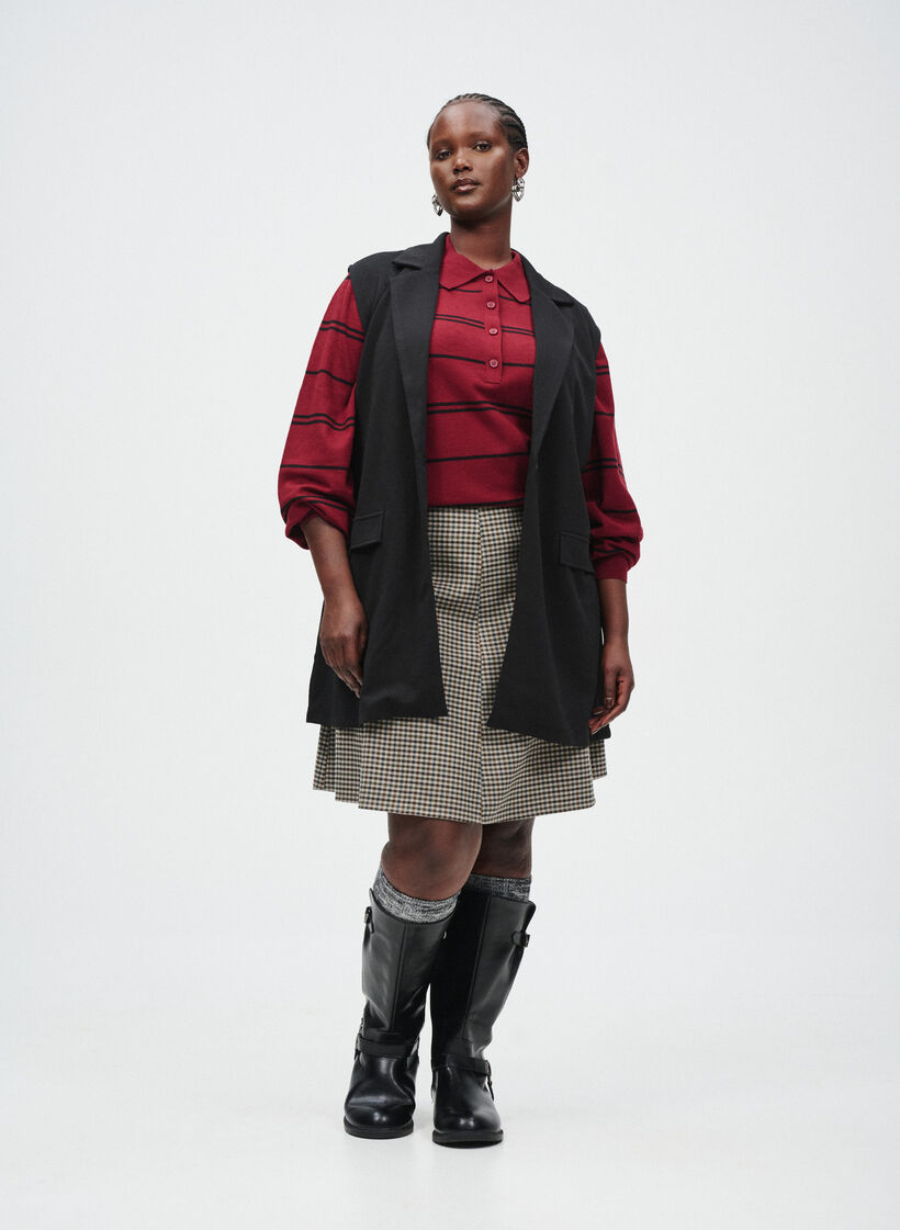 Strickbluse mit Kragen, Rot, Image image number 0