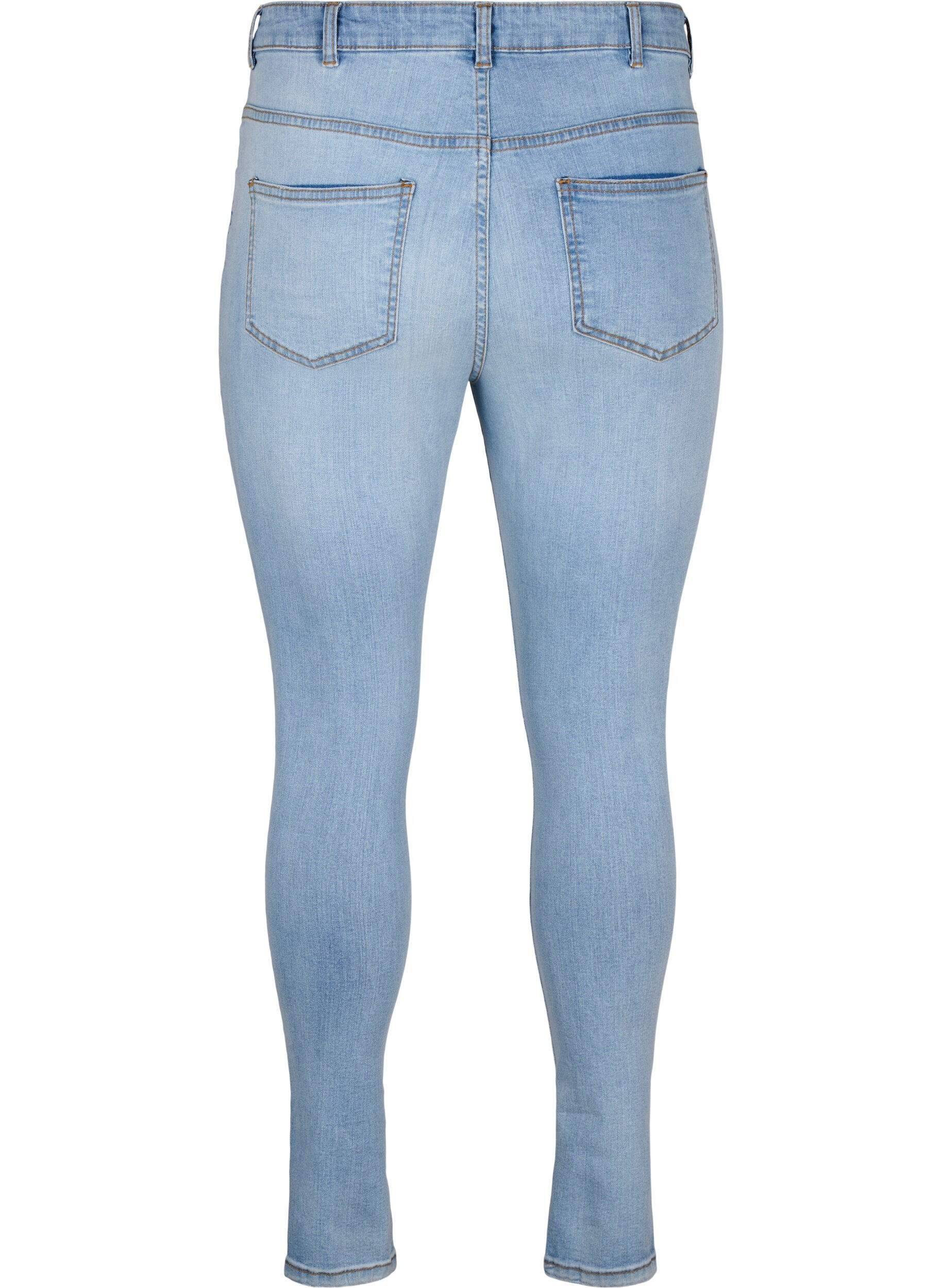 ZizziSlim-Fit-Jeans mit Abriebdetails, Light Blue, Packshot image number 1
