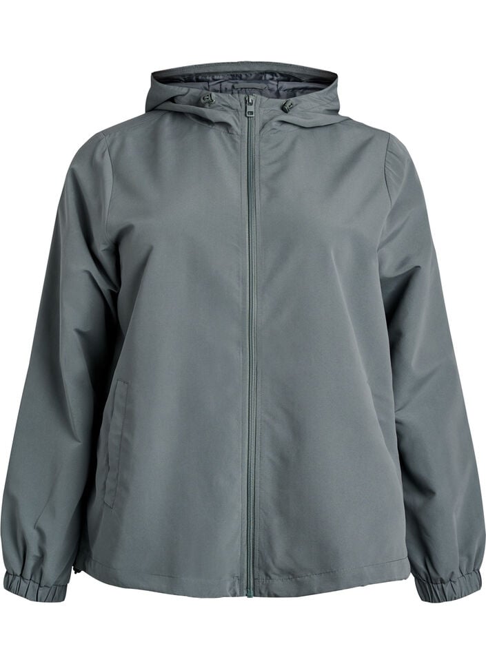 Leichte Jacke mit Kapuze und Rei&szlig;verschluss, Gr&uuml;n, Packshot image number 0