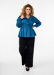 Bluse mit Ton-in-Ton-Muster und Smok-Einsatz, Midnight, Model image number 2