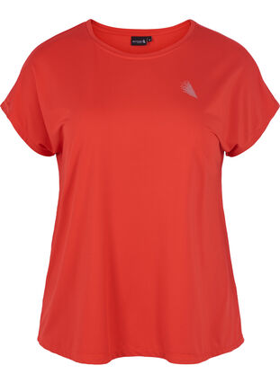 Einfarbiges Trainings-T-Shirt, Flame Scarlet, Packshot image number 0