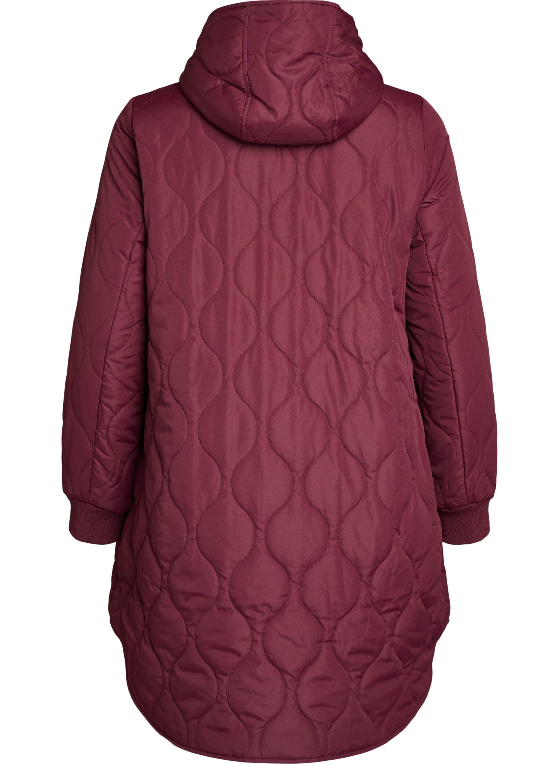 ZizziMittellange Steppjacke mit Kapuze, 0655, Packshot image number 1