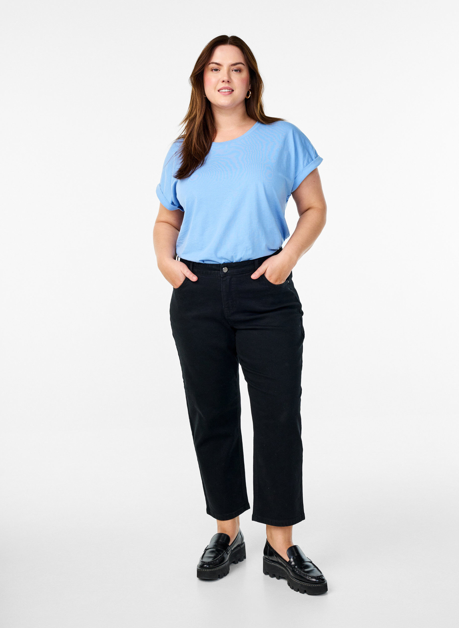 ZizziZwei-Pack T-Shirts mit kurzen &Auml;rmeln, Blau, Model image number 1
