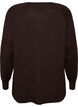 Strickbluse mit Rundhalsausschnitt und Strickmuster, Braun, Packshot image number 1