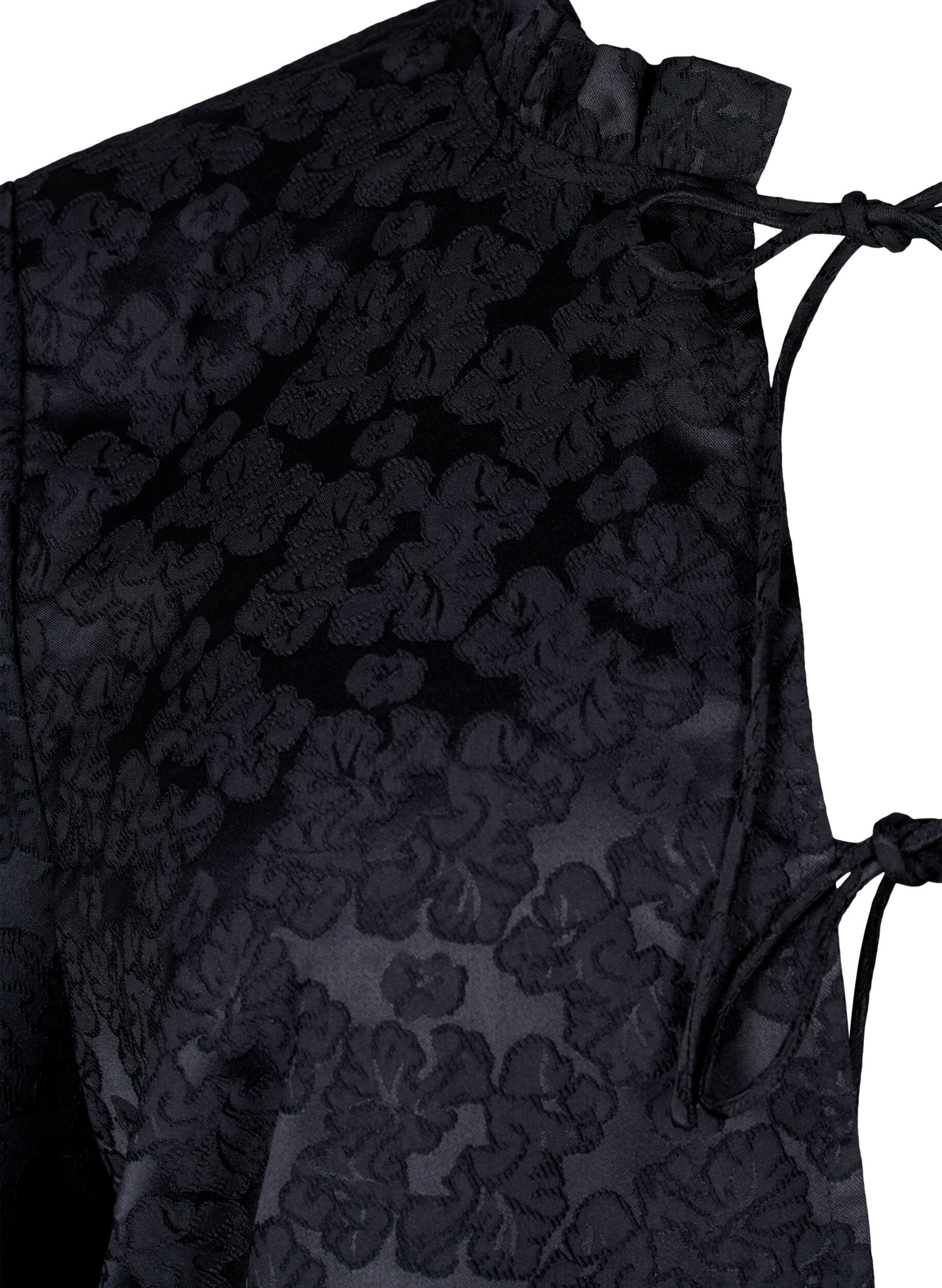 ZizziKurz&auml;rmelige Jacquard-Bluse mit Schleifen, Schwarz, Packshot image number 2