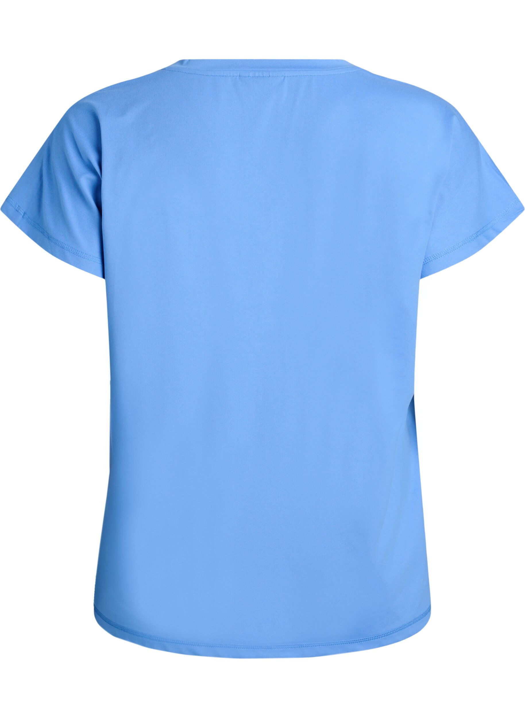 ZizziLockeres Trainings-T-Shirt mit V-Ausschnitt, Blau, Packshot image number 1