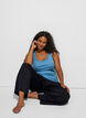 Top mit Spitzensaum, Blau, Model image number 0