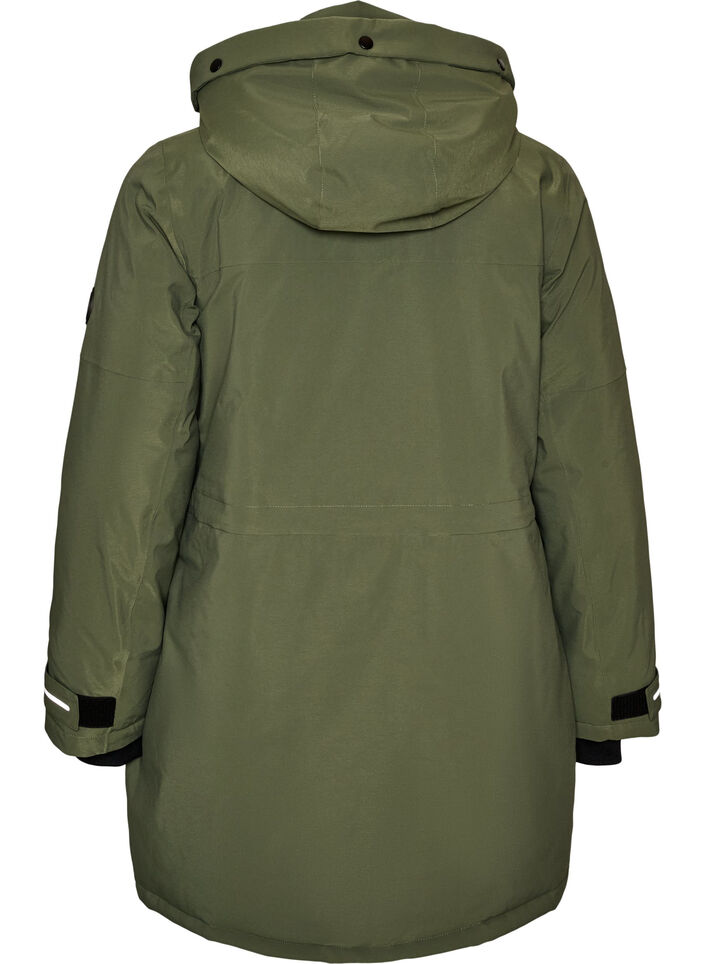 Wasserabweisender Parka mit Kapuze und funktionalen Details, Gr&uuml;n, Packshot image number 1