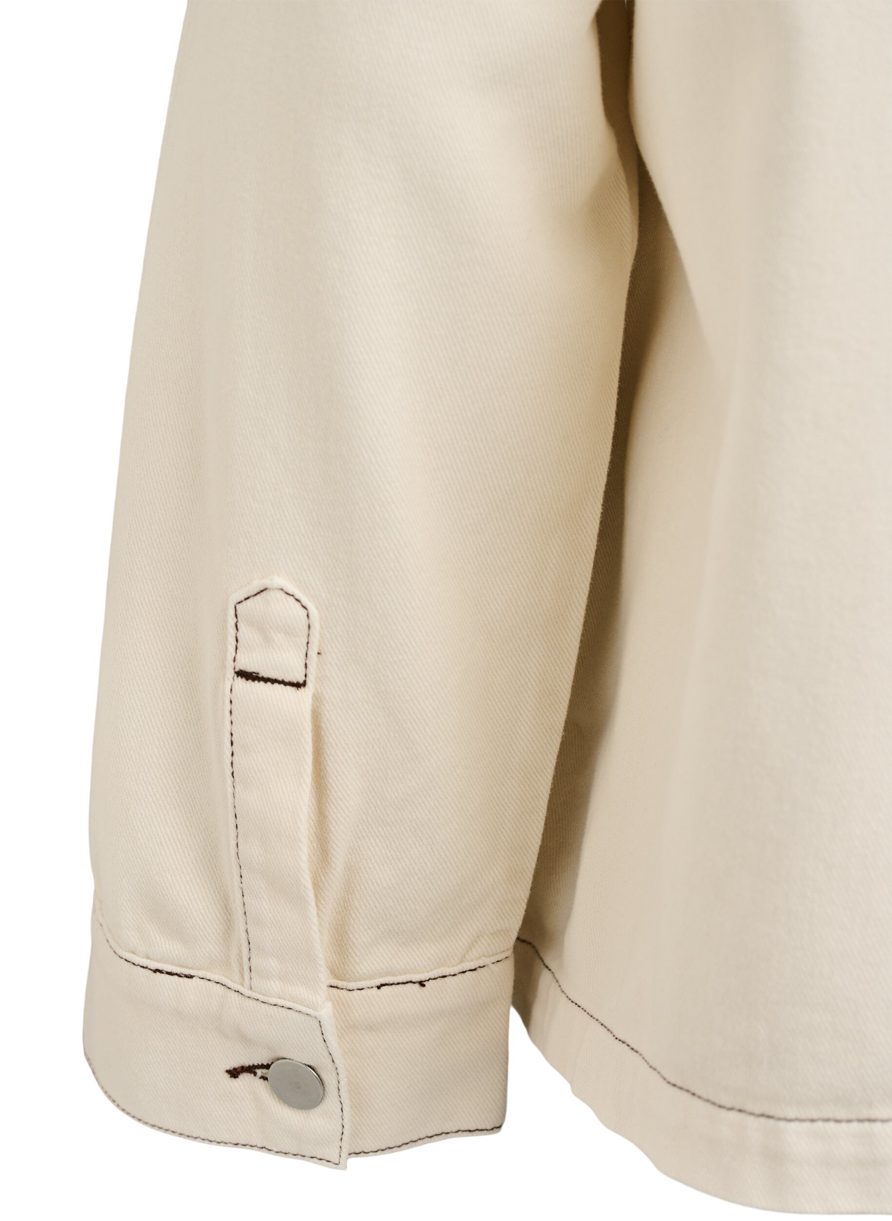 ZizziFarbige Jeansjacke mit Kontrastkragen, Vanille, Packshot image number 4