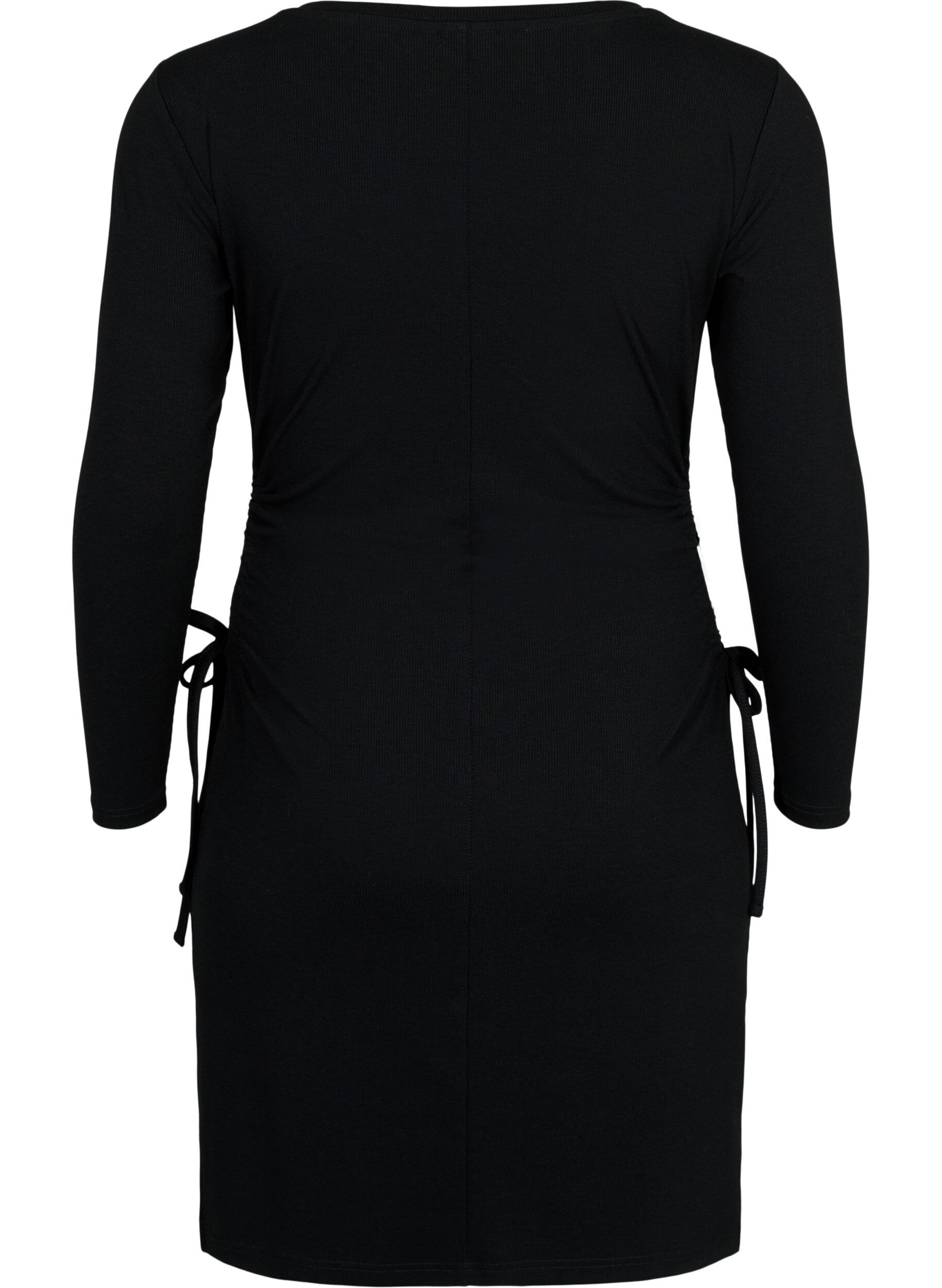 ZizziEng anliegendes Kleid mit Ausschnitt, Black, Packshot image number 1