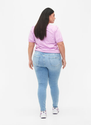 Hochtaillierte Amy-Jeans mit super schmaler Passform, Light blue, Model image number 1
