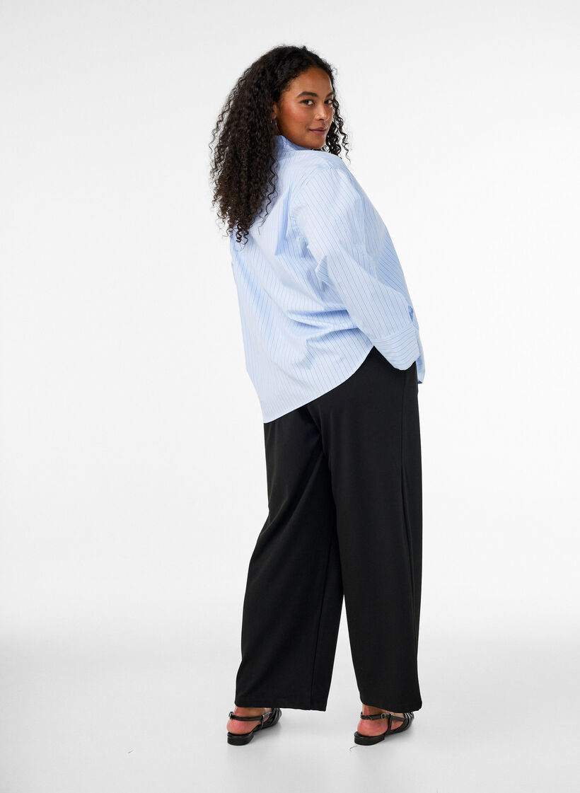 Lockere Hose aus Jersey mit hoher Taille, Schwarz, Model image number 1