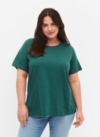2er-Pack basic T-Shirts aus Baumwolle, Mallard Green/Black, Model
