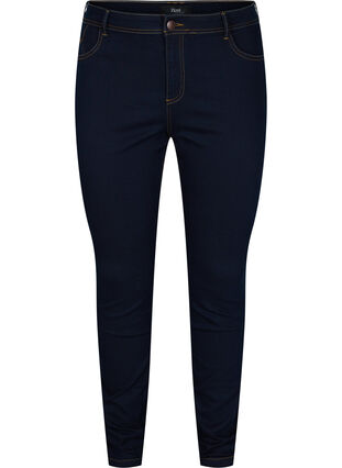 Super Slim Amy Jeans mit hoher Taille, 1607B Blu.D., Packshot image number 0