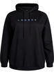 Sweatshirt mit Kapuze und Aufdruck, Schwarz, Packshot image number 0