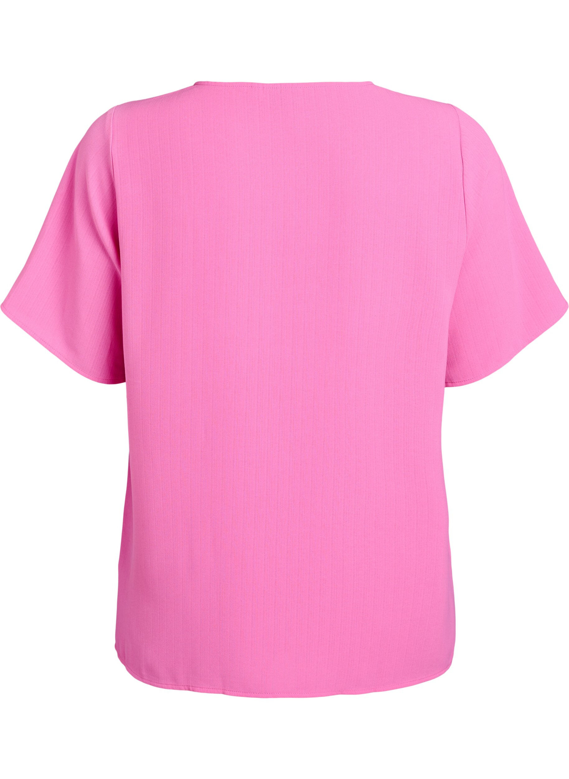 ZizziKurz&auml;rmelige Bluse mit Rundhalsausschnitt, Pink, Packshot image number 1