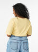Bluse aus geripptem Jersey mit kurzen &Auml;rmeln, Gelb, Model image number 2